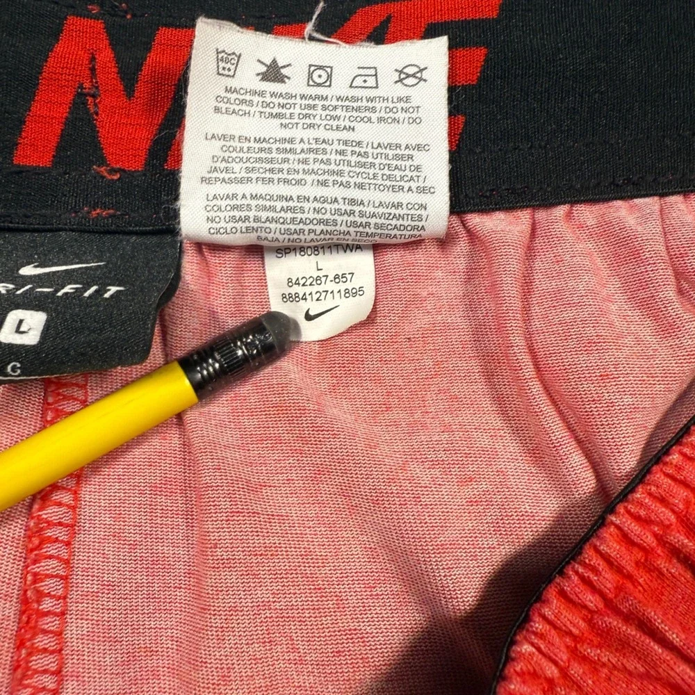 Nike Dri-FIT Jersey Athletic Shorts Running‎ Training Gym Activewear Red Large